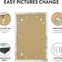 11x17 Picture Frame, Distressed White Wood Style, Wall Mounting