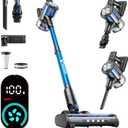 Cordless Vacuum Cleaner, 8-in-1 Cordless Stick Vacuum Cleaner with 3 Suction Modes, Up to 45mins Runtime, Rechargeable, Self-Standing, Wireless Vacuum Cleaners for Home Pet Hair Carpet Car Hard Floor, Blue