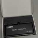 4x2 HDMI Matrix, 4K@60Hz 4 in 2 Out HDMI Switch Splitter with IR Remote, HDMI Matrix Switch + Optical + 3.5mm Audio Output, Support HDMI2.0, HDCP2.2, Auto Downscaler, 3D, Audio Extractor
