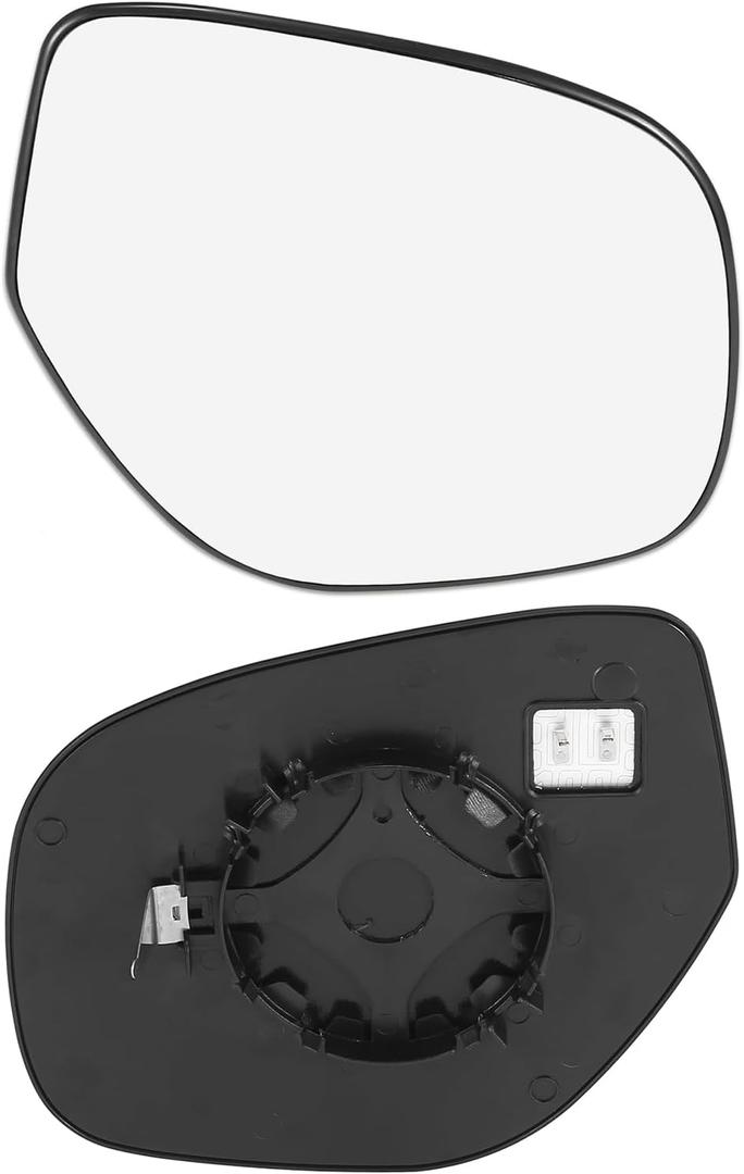 TOP-VIGOR 1-Pack Passenger Side Heated Mirror Glass Compatible with Mitsubishi Outlander 2014 2015 2016 2017 2018 2019 2020, Right Heated Mirror with Backing Plate, Relpace 7632B610