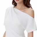 SUUKSESS Off the Shoulder Tops for Women Short Sleeve Asymmetrical Top Trendy Summer Going Out T-Shirts (White, M)