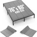 Bunkie Board King Size 76"x80" for Under Mattress Bed Support, Heavy Duty Reinforced Wood with Anti-Sag, Light Thin/Breathable, Noise Minimizing, Fits Metal Frames/Platform Beds/Sleeper Sofa