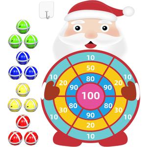 30" Christmas Games Toys Gifts for Kids, Large Santa Claus Dart Board Game, Christmas Party Supplies Indoor Outdoor Decor, Xmas Birthday Gifts for Boys Girls, Kids Party Favors Stocking Stuffers