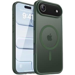 CACOE Magnetic Case for iPhone Air 6.5 inch-Compatible with MagSafe & Magnetic Car Phone Mount,Not Yellowing Anti-Scratch (Dark Green)