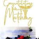 Pack of 2, Gold Glitter Congratulations on Matching Cake Topper, Happy Match Day/It's A Match, Funny 2025 Match Day Doctor Graduation Party Decorations Supplies