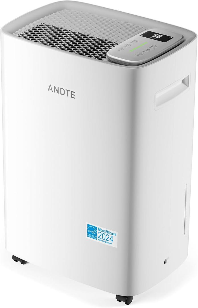 80 Pints Energy Star Dehumidifier, 5500 Sq.Ft Dehumidifier for Basement and Home, Large Room Dehumidifiers with Drain Hose & Water Tank, 24H Timer, Auto Defrost, Dry Clothes, White