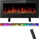 Sweetcrispy 36 Electric Fireplace Insert, Wall Mounted & Recessed Fireplace, 1500W Freestanding Fireplace Heater with Remote & Touch Panel Control, Adjustable Flame Effect, 12H Timer for Indoor use (Dark)
