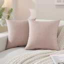 SYSLOON Linen Throw Pillow Covers Set of 2,18x18 Pillow Covers,Dark Pink | Set of 2, Soft Faux Linen, Boho Home Decor, Couch & Sofa Accent, Bedroom & Living Room,Farmhouse Cushion Cases