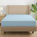 Full Size Fitted Sheet Only Light Blue, 100% Egyptian Cotton 600 Thread Count, 16" Deep Pocket Cotton Fitted Sheet (1 Piece Bottom Sheet Only)