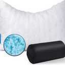 Cooling Side Sleeper Pillow for Neck and Shoulder Pain, Luxury Shredded Memory Foam Curved Bed Pillows for Sleeping Set of 1- Adjustable Travel Pillow Size- Washable Cover Crescent White