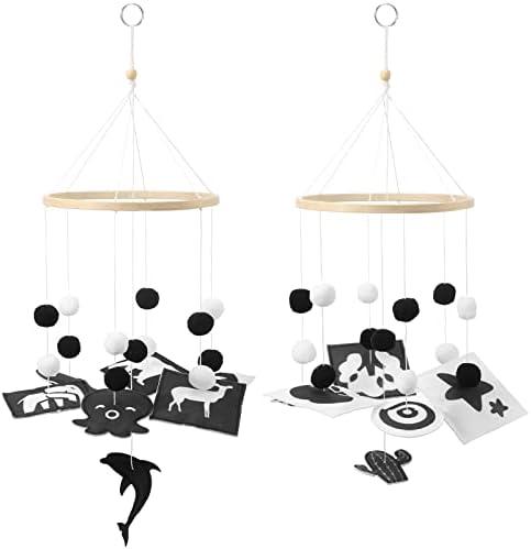 HyDren Baby Mobile for Crib Black and White Crib Mobile Nursery Crib Mobile Handmade Mobiles Decor for Baby Shower Gifts Ceiling Hanging Decorations 1 Pack