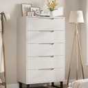 WhizMax White Freestanding 50.5 Inch Tall Vertical 5 Drawer Dresser with Storage and Wooden Closet Chest Storage for Living Room Hallway Entryway and Bedroom (WHITE)