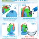 Joyfuture Bubble Machine, Automatic Bubbles Blower for Kids, Toddlers - 360 Rotation, 75 Adjustment, with Handle - Gifts Toys for Boys, Girls Age 1+ Year Old, Hallween, Outdoor, Birthday Party (Bule+green)