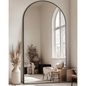Full Length Mirror, 86"x46" Oversized Floor Mirror with Stand, Hanging Mounted for Bedroom, Living Room, Cloakroom, Black