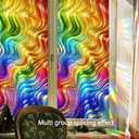 Colorful Wavy Stained Glass Window Film Window Privacy Film Stained Decals Static Cling Sun Blocking Decor for Home Office Windows Doors Glass Partitions 17.7x39.3 inch