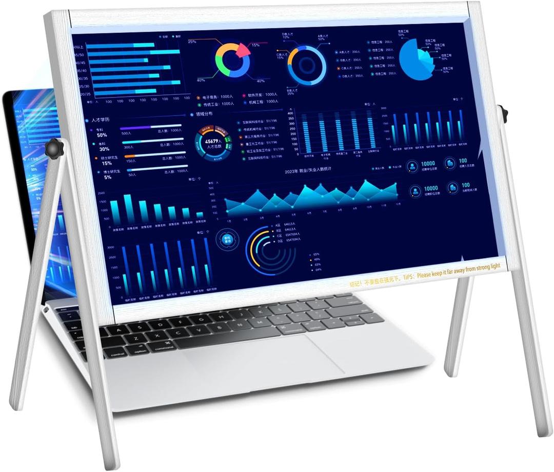 Laptop Screen Magnifier,22" Computer Screen Magnifier,Foldable Laptop Screen Magnifying Adjustable Angle for Seniors Reading,Office,Close Work,Movie,Cross Stitch,Diamond Painting, Sewing,Form White