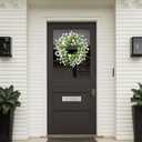 Sggvecsy Spring Summer Wreath for Front Door 22 Inch Artificial White Flower with White Tulips Greenery Leaves Lavender for All Seasons Home Farmhouse Indoor Outdoor Wall Decor