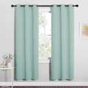 NICETOWN Bedroom Curtain Panels Blackout Draperies, Thermal Insulated Solid Grommet Blackout Curtains/Drapes (Aqua, One Pair, 34 by 72-inch)
