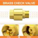 GASHER 1PCS Brass Check Valve DN25 1" Female and Male Thread, Backflow Prevention, One Way Check Valves