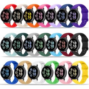Bands Compatible with Garmin Vivoactive 6/Vivoactive 5/Vivoactive 3, Venu 2 Plus/Venu Sq/Venu, Forerunner 645/245 Music Watch Band, 20mm Soft Silicone Sport Strap for Women Men