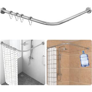 Strength Enemy Shower Curtain Rod Sus304 Stainless Steel Excellent Loadability Telescoping