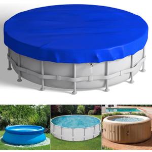 Evoio 15Ft Round Pool Cover for Above Ground Inground Pools, Swimming Pool Cover Protector with Drawstring, Waterproof & Dustproof Cover for 6 8 10 12 15 Foot Hot Tub SPA Metal Frame Inflatable Pools