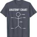 Anatomy Chart Funny Medical School Students Graphic T-Shirt (Small, Black)