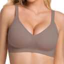 Vinfact Jelly Wireless Bras for Women Supportive Seamless Bra Push Up Comfort Soft Bralette No Underwire Full Coverage Bra (Blue, XL)