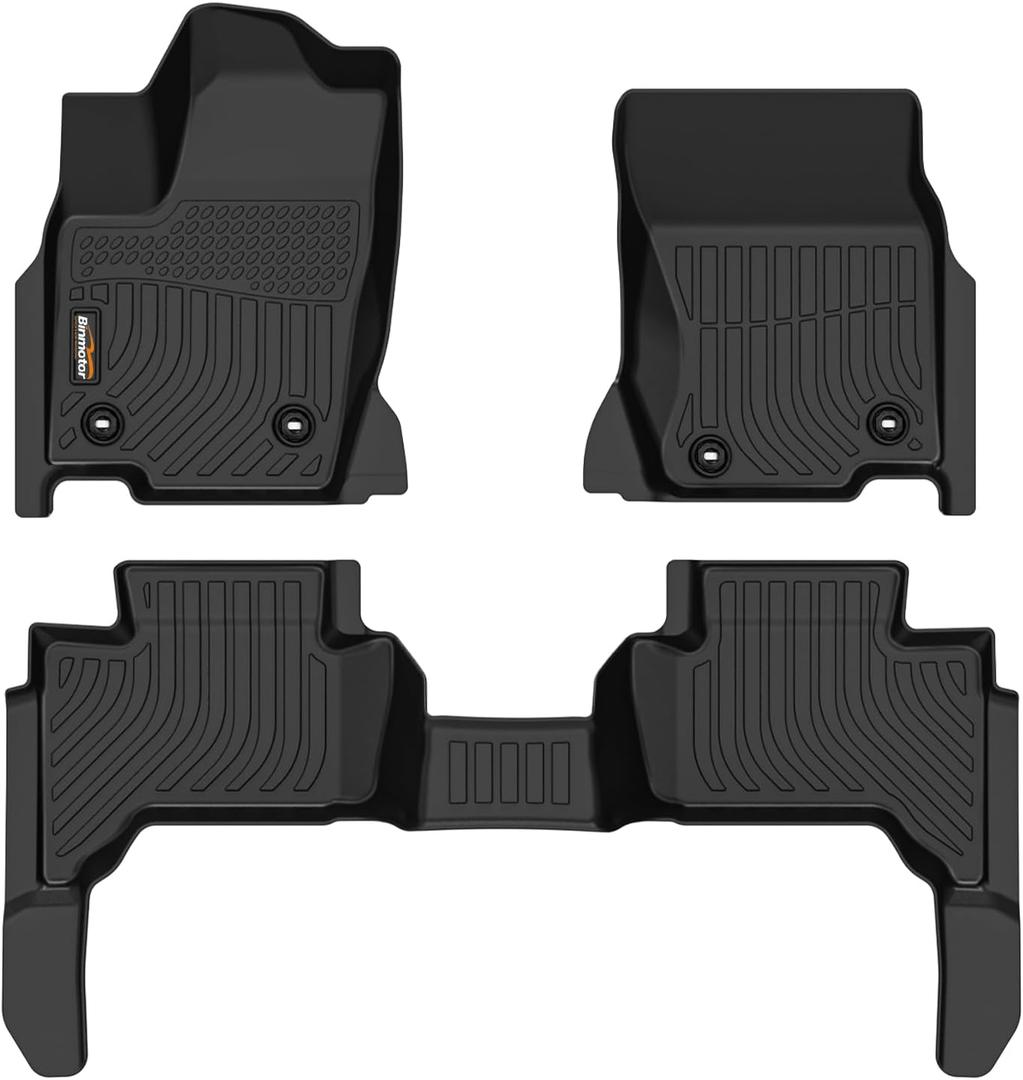 Binmotor-All Weather Car Floor Mats for 2024 2025 Toyota Landcruiser(Only 250 Model), 2 Rows Full Set, TPE Rubber Liners for 2025 Toyota Land Cruiser 250 Accessories Mats-Black