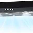 36" Under Cabinet Range Hood, Convertible Ducted/Ductless, 700 CFM Powerful Suction, 3-Speed Touch Control, 2 LED Lights, 6-Layer Stainless Steel Filters, Black