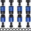 16 Pieces Garden Hose Quick Connector 3/4 Inch Plastic Water Hose Fittings Male and Female Connectors End Adapters with 10 Pieces Rubber Gaskets(Blue, Black)