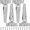 TamBee Stainless Steel Hinges Barn Door Hinges Heavy Duty T-Strap Hinge for Outdoor Outdoor Gate Hinges for Wood 6Inch 4Pcs