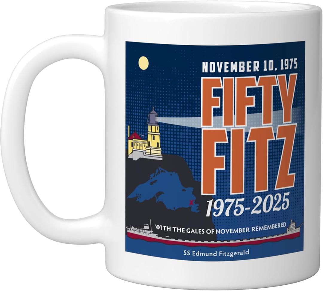 SS Edmund Fitzgerald Lake Superior Iron Ore Ceramic Mug, White (11 Ounces)