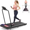 Walking Treadmill Pad with 0-5% Incline, 2.5HP Compact Under Desk Treadmill for Home Office, Quiet Small Walking Mat with App Sync, Remote Control, LED Display (Red and blue)