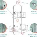 Zenna Home Shower Caddy Hanging Bathroom Organizer, Steel Shower Shelves with 4 Sliding Baskets and Built in Hooks, Accomodates Hose for Handheld Shower Head Storage System, Chrome