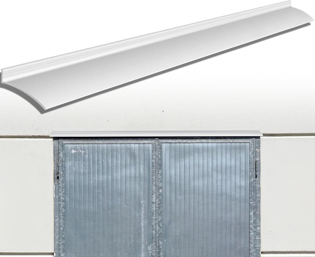 Hicarer 1 Pcs 40 Inch Door Rain Drip Cap Guard Exterior Anodized Aluminum Overall Height 1-1/2 Inch Overhead Drip Edge Flashing Weather Stripping Window Deflector Home Top Roof Rain Diverter, Silver