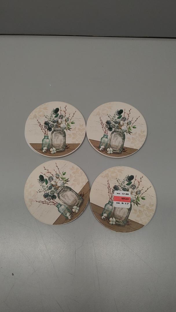 Absorbent Coasters With Natural Cork Backing