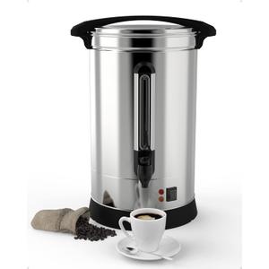 120 Cup Commercial Coffee Urn - 18l Large Capacity Stainless Steel Coffee Maker, Fast Brew/Rapid Extraction with Automatic Temperature Control & Faucet, Food-Grade 304 Hot Coffee/Hot Water Dispenser (608.7 Ounces)