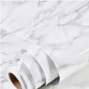 practicalWs Marble Wallpaper Granite White and Gray Wall Paper Roll 35.4" x 118" Kitchen Countertops Cabinet Furniture is Renovated Thick Vinyl Easy to Remove Without Leaving Glue Upgrade (Gray/White)