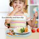 Silicone Placemats, Oval Placemats for Dining Table, Placemats Set of 4, Non-Slip Waterproof Heat Resistant Table Mat, Outdoor Placemat for Patio Table (Light Blue-Oval)