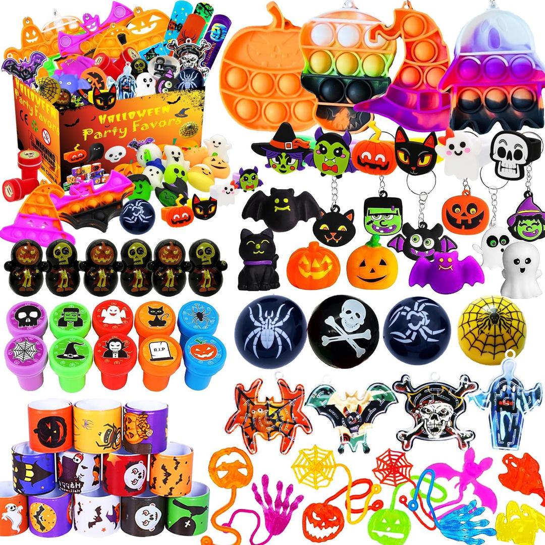 60 Pcs Halloween Party Favors for Kids - Goodie Bag Fillers & Toys for Classroom