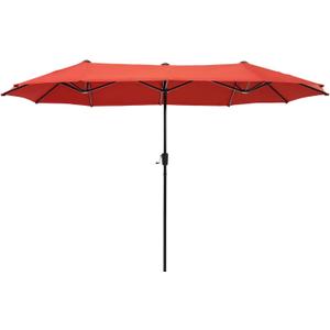 HERA'S PALACE 13 ft Rectangle Patio Umbrellas, Large Outdoor Umbrella with Crank, Powerful UV Protective, Table Umbrella Outdoor Patio for Backyard, Pool, Garden, Deck (Orange Red)