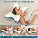 Cervical Pillow for Neck Pain Relief - Ergonomic Neck Pillow for Sleeping Contour Memory Foam Pillows for Neck Support, Orthopedic Bed Pillow for Side Back Stomach Sleepers