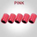 5 x Pink Anodized Aluminum Tire Valve Stem Caps with Plastic Inner Sleeve, Corrosion Resistant. Universal Valve Caps for Cars, Trucks, Motorcycles, Pack of 5