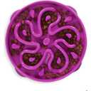 Outward Hound Fun Feeder Slo Bowl – Large 4‑Cup Capacity, Slow Feeding, Medium to Large Dogs, Non‑Slip, Purple, Flower Pattern