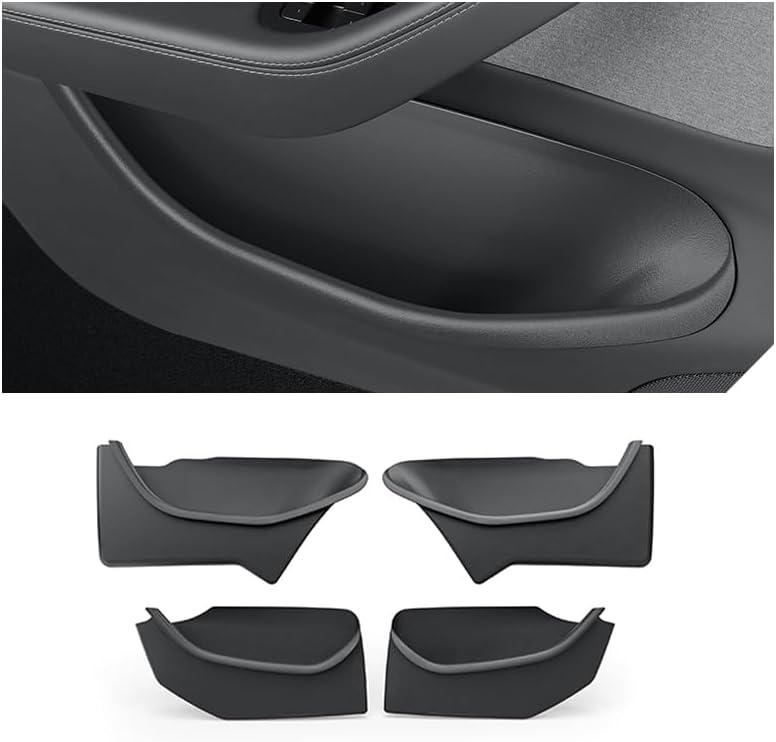 Door Pocket Organizer for Tesla Model Y 2025 2026 Juniper  4PCS TPE Full-Wrap Waterproof Storage Trays