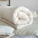 White Lotus Home Organic Cotton Mattress Topper with 100% Organic Twill Outer Case