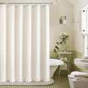 Cream 96 Inch Shower Curtain Linen Extra Long Shower Curtains for Bathroom Boho Farmhouse Natural Ivory Water Repellent Extra Tall Drapes 72x96 Inches Long with Hooks 8 Ft