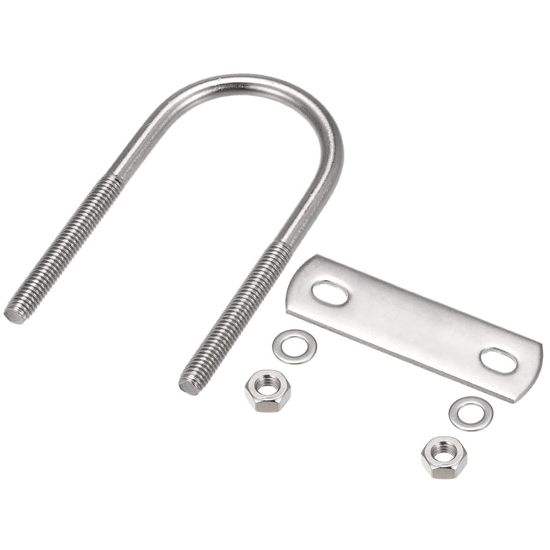 METALLIXITY U Bolts 4 Sets (M6x36x83mm), Round U Bolt 304 Stainless Steel with Accessories - for Construction, Pipe