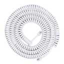Power Gear Coiled Telephone Cord, 4 Feet Coiled, 25 Feet Uncoiled, Phone Cord works with All Corded Landline Phones, For Use in Home or Office, White, 76122